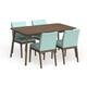 Fabrizio Mid-century Modern 5-piece Dining Set by Christopher Knight Home - mint + natural walnut