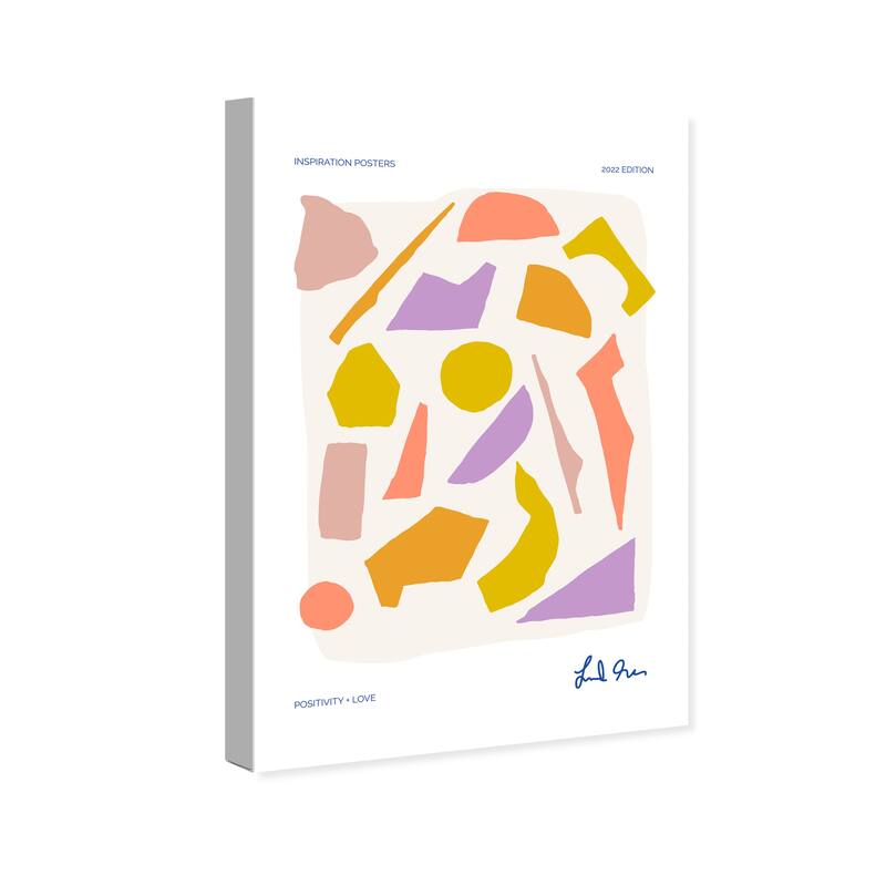 Wynwood Studio Canvas Abstract Put Together Pink and Modern & Contemporary Wall Art Canvas Print