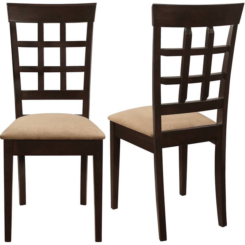 Classic Lattice Back and Upholstered Seat Dining Chairs (Set of 2)