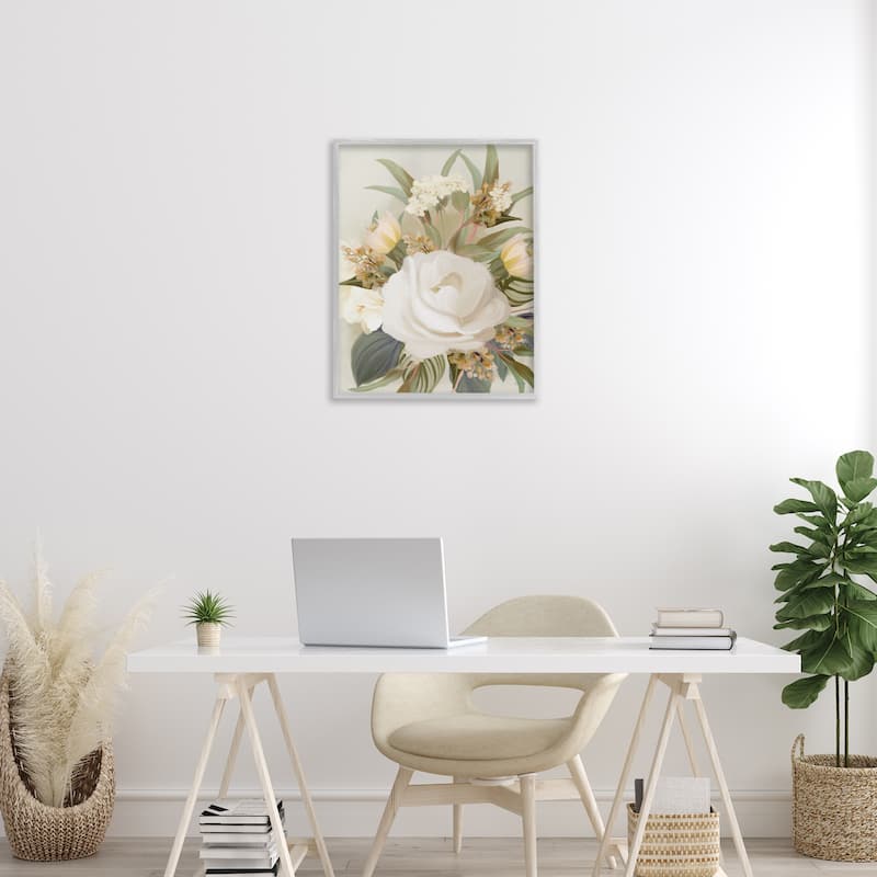 Stupell Charming Soft Rose Bundle Framed Giclee Art Design By House Fenway
