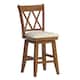 Eleanor Double X Back Wood Swivel Bar Stool by iNSPIRE Q Classic - Oak - Counter height