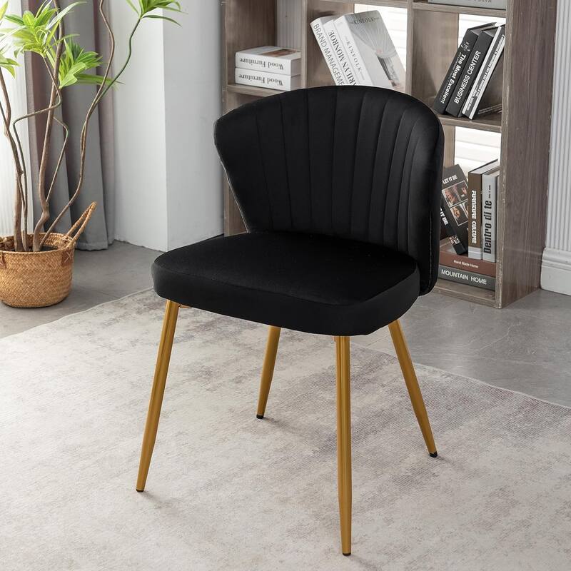 Modern Velvet Accent Chair with Channel-Tufted Design Comfortable and Trendy Armless Seat