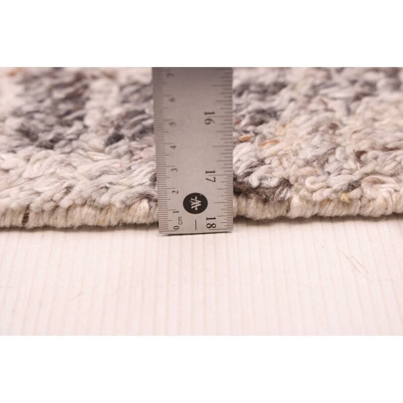 ECARPETGALLERY Hand-knotted Tangier Grey Wool Rug - 5'0 x 8'1