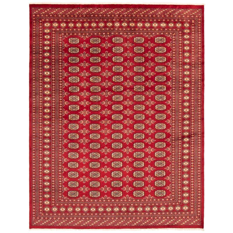 ECARPETGALLERY Hand-knotted Finest Peshawar Bokhara Dark Red Wool Rug - 7'10 x 10'0 - Dark Red - 7'10 x 10'0