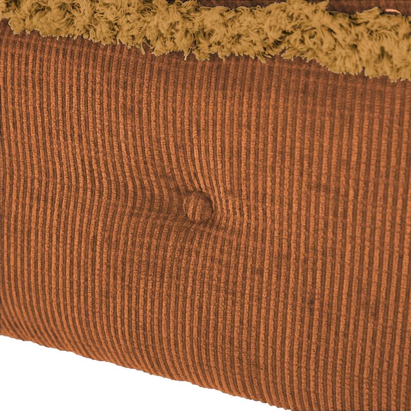 GDF Studio - Aurelia 29.5" Tufted Upholstered Storage Bench with Fringe and Ottoman Seat