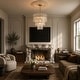 preview thumbnail 13 of 15, LNC 7-Light 3-Tier Lantern Modern Luxury Chandelier Gold Textured Clear Glass Ceiling Lights - 19.1" Dia. × 22.4" H