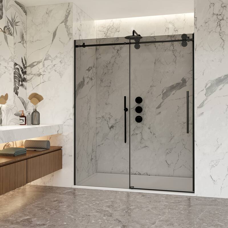 Echarri Single Sliding Frameless Shower Door with Tinted Glass