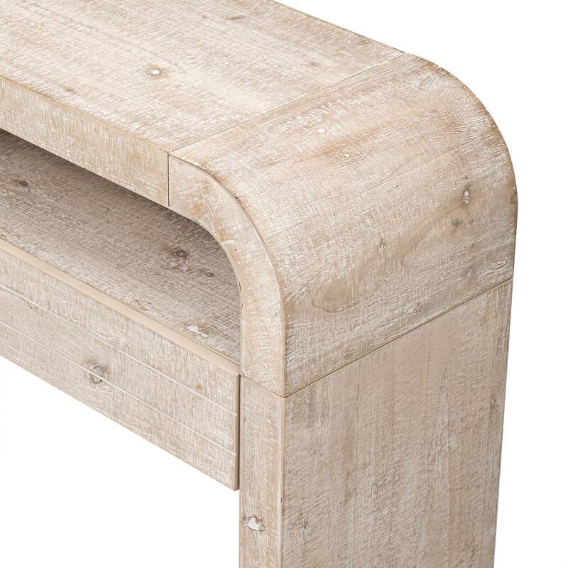 52 Inch Retro Style Console Table with Large Drawers