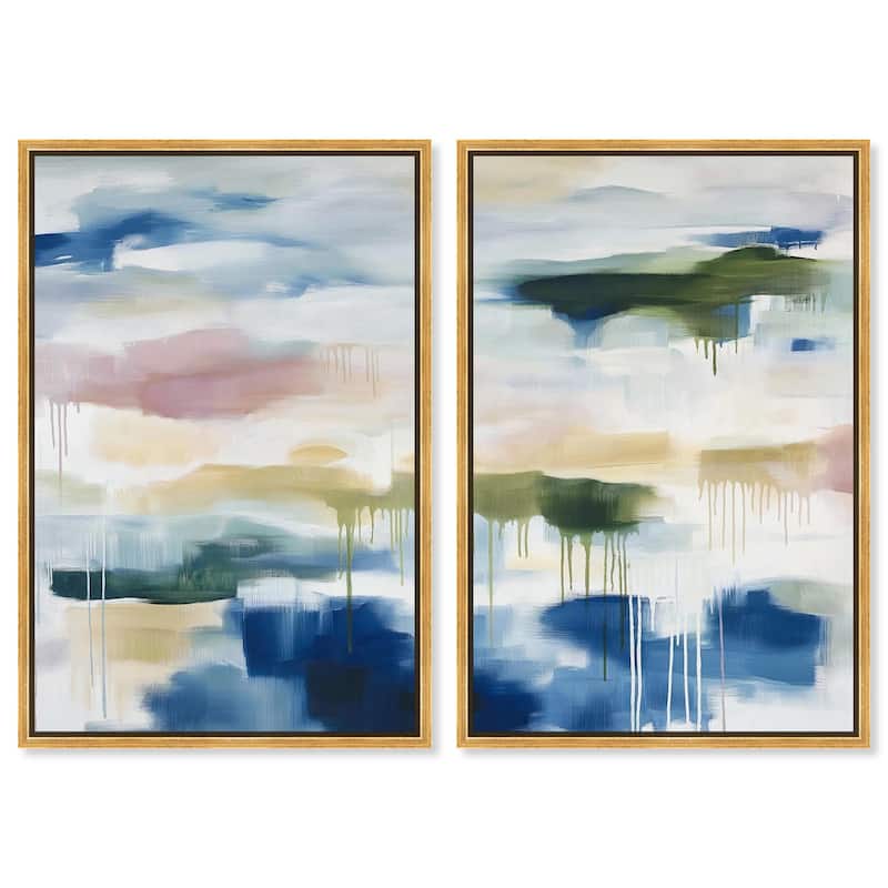 Kairos II Canvas Set of 2 by Art Remedy - 10" x 15" - Gold