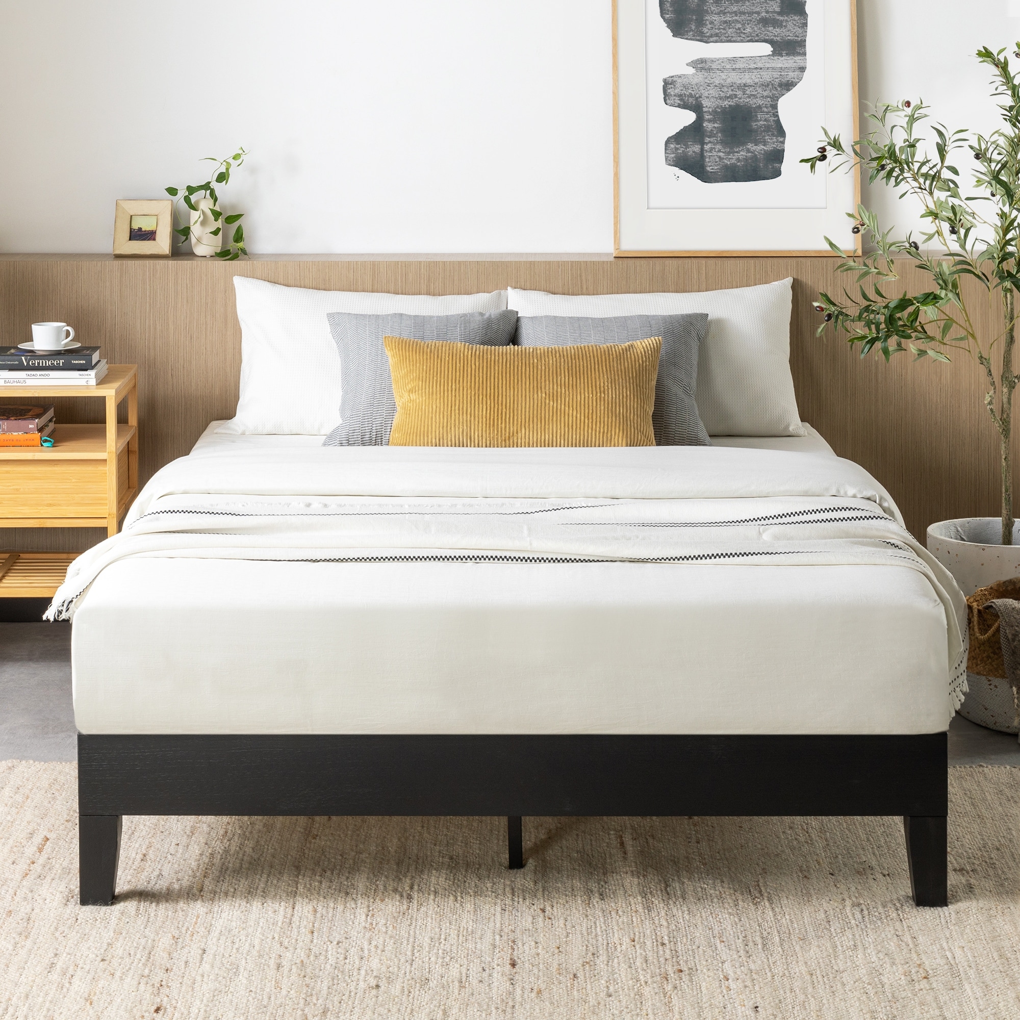Crown comfort size 12 inch sale grand solid wood platform bed frame