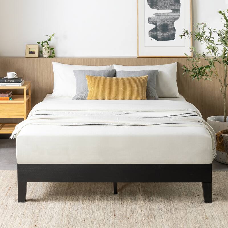 Grand Solid Wood 12-inch Platform Bed Frame by Crown Comfort