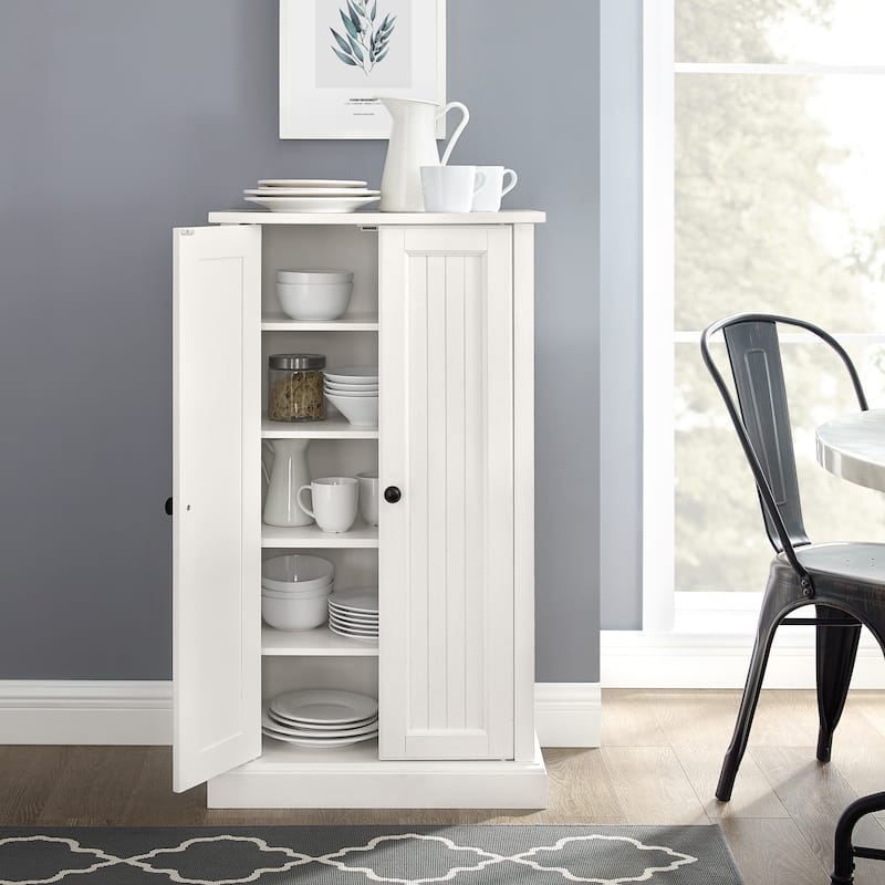Crosley Seaside Distressed White Accent Cabinet