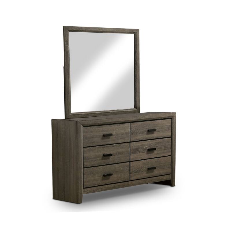 Aury Transitional Grey 2-piece 6-Drawer Dresser and Mirror Set by Furniture of America