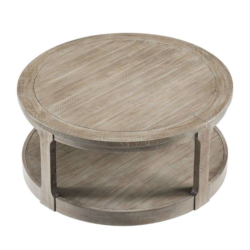 Traditional Round Circle Wooden Center Coffee Table