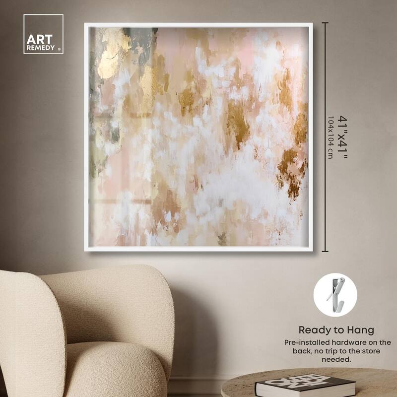 Golden Glimmer Gesture III Shadowbox by Art Remedy