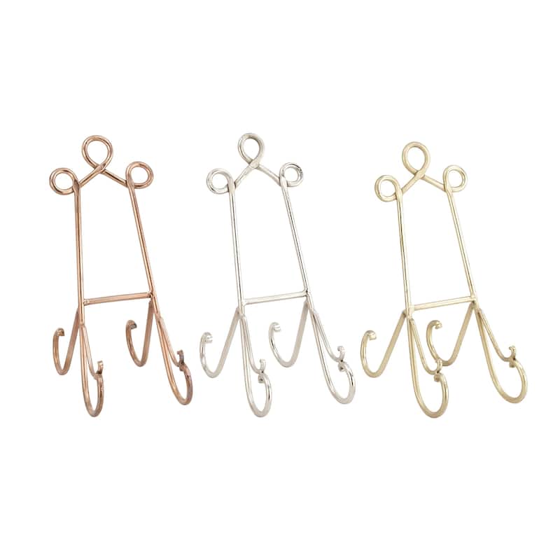 Multi Colored Metal Scroll Display Easel (Set of 3) - 5 x 10 x 4