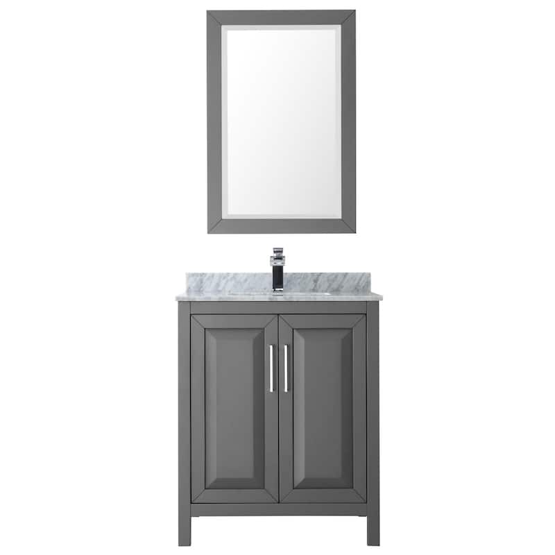 Daria 30-inch Single Vanity, Marble Top, 24-inch Mirror