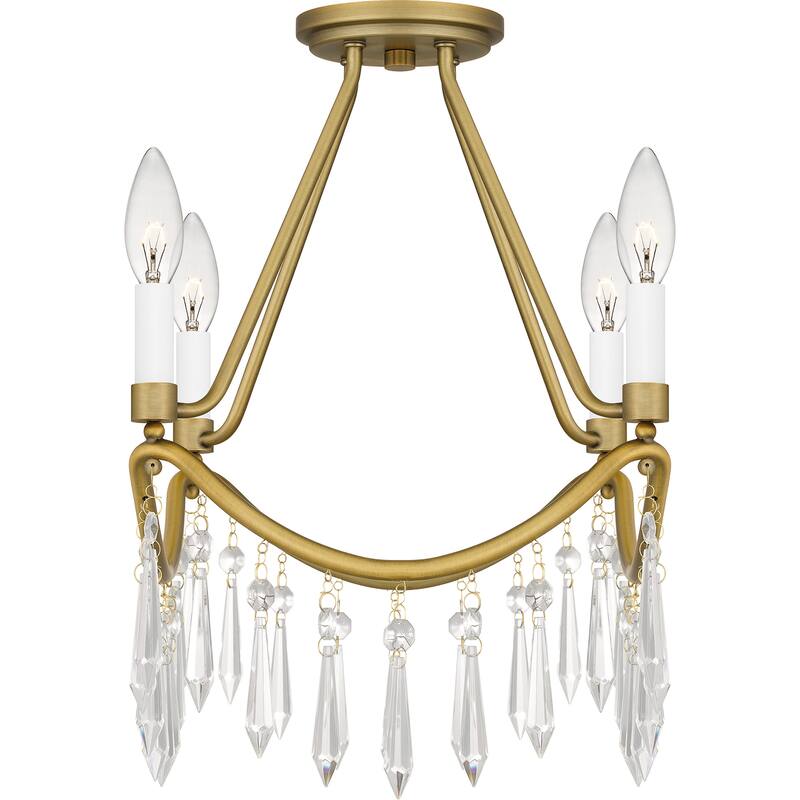 Airedale 4-Light Aged Brass Semi-Flush Mount Light
