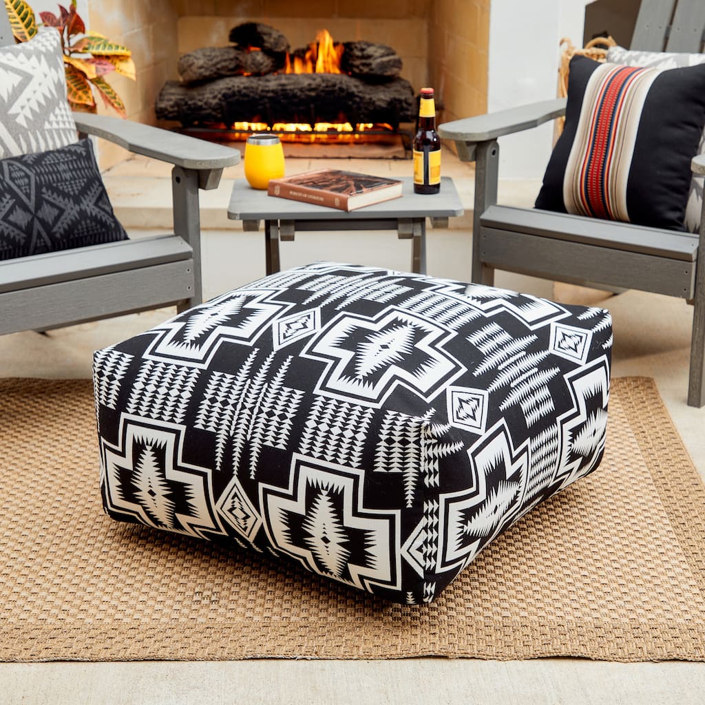 Sorra Home Sunbrella Pendleton Outdoor Bean Pouf