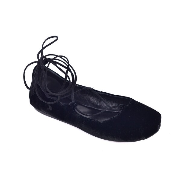 womens black velvet flats