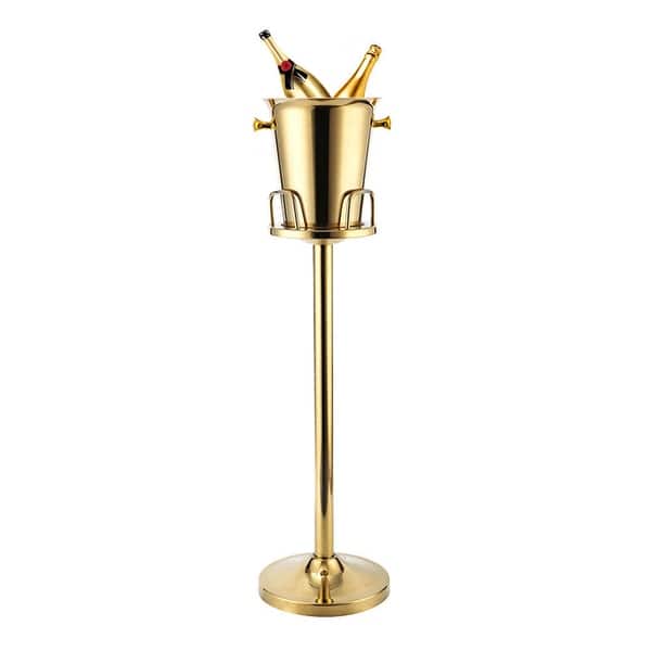 Golden Ice Bucket with Stand Champagne Wine Beverage Holder Cooler
