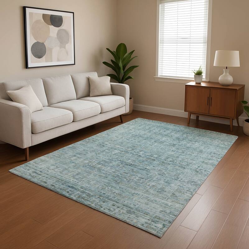 Premium Washable Super Soft Vintage Traditional Mayfield Rug - Sky - 8' x 10'