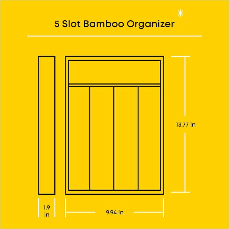 JoyJolt 7 Compartment Bamboo Drawer Organizer