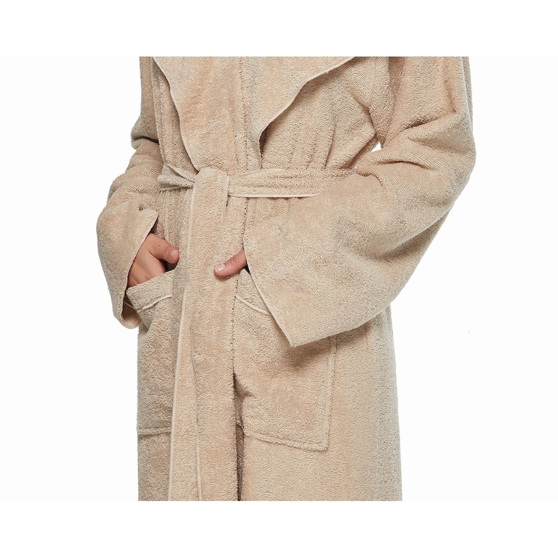 Women's Angel Stlyle Robe Ankle Long Hooded Turkish Cotton Bathrobe