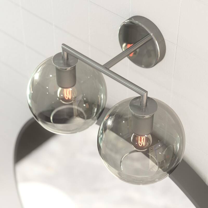 OROMA HOME Fernando 2-Light Globe Glass Bathroom Vanity Sconce