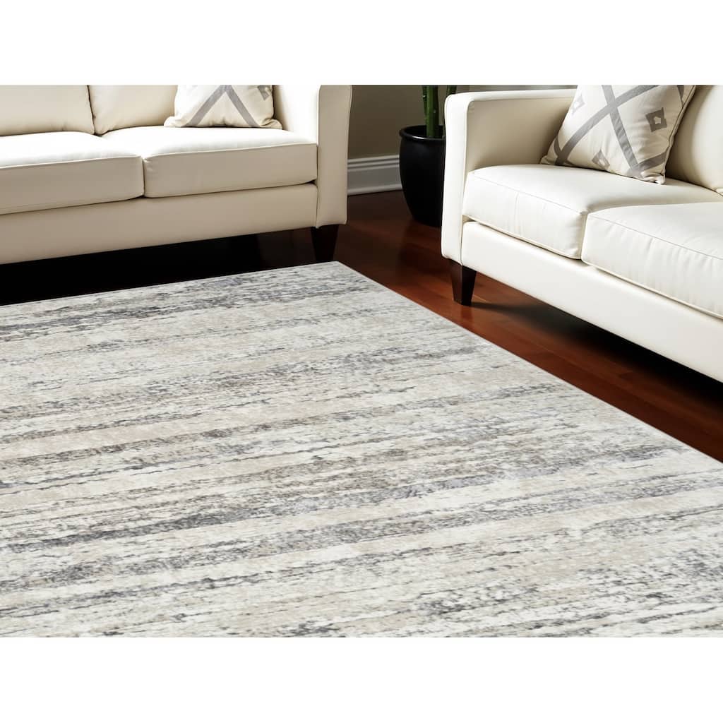 Power Loomed Abstract Modern Non Skid Stain Resistant Area Rug - 144' X '108' X '0.39