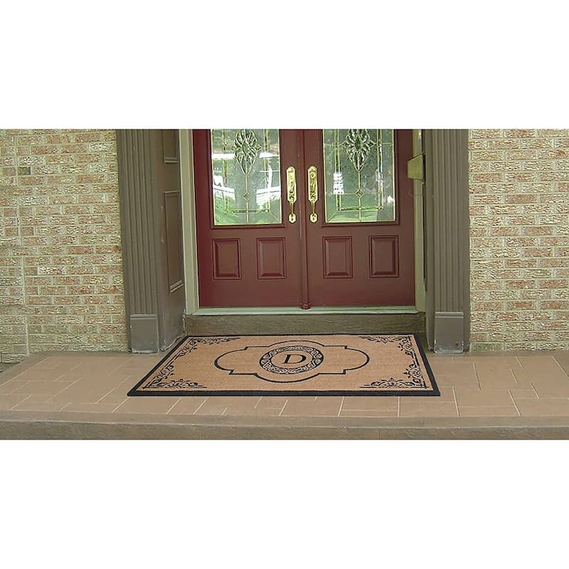 A1HC Abrilina Hand Crafted Heavy Duty Outdoor Monogram Doormat 36"X72"