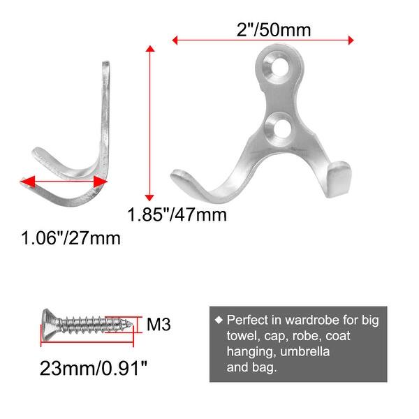 Shop Dual Hooks Stainless Steel Robe Hooks Cloth Holder W Screws