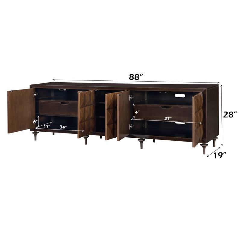 Diya Forged Bronze & Espresso Finish Console Cabinet