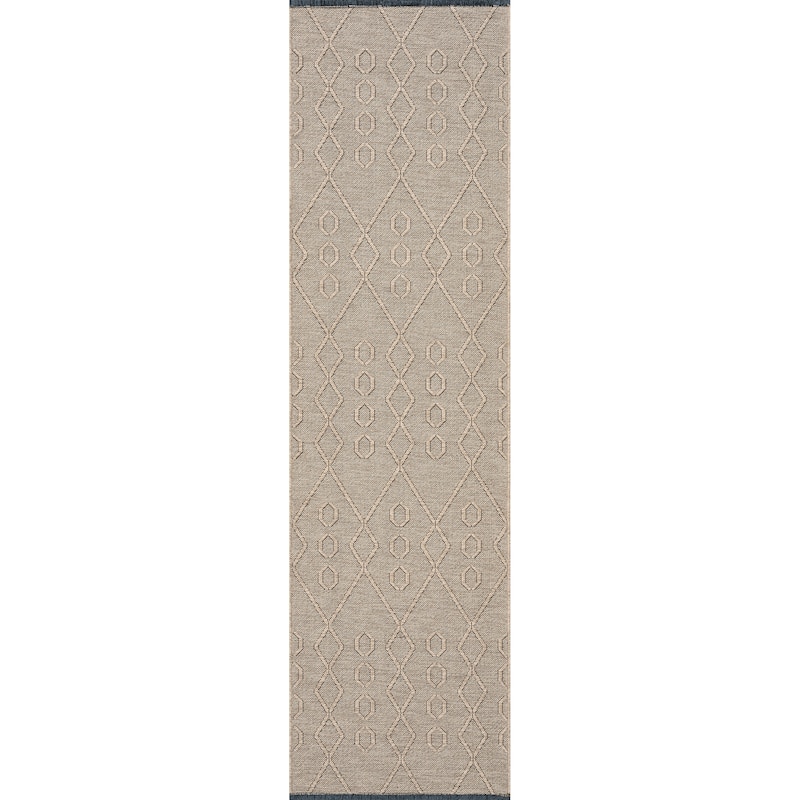 Alameda Solid Color Geometric Machine Washable Indoor Area Rug