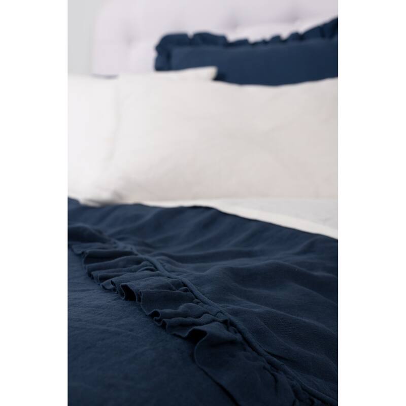 Basillo, Linen, Indigo, Duvet Cover