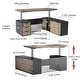 preview thumbnail 26 of 34, L-Shaped Executive Desk Adjustable Height with Universal Charging Ports Drawers and Cable Management