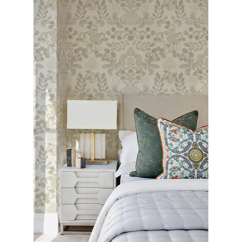 A-Street Prints Getty Cream Jungle Damask Wallpaper