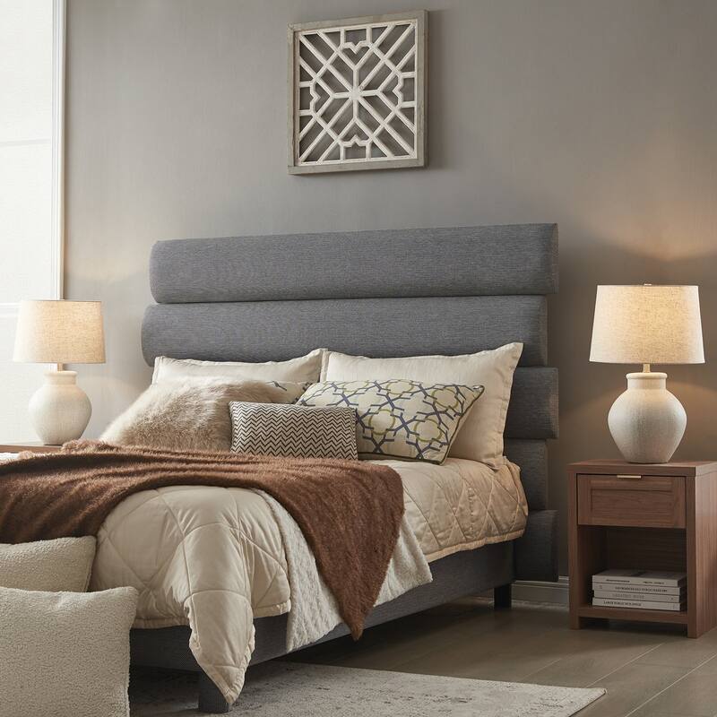 Acroma Avgust 24.25" Ceramic Table Lamp with Fabric Linen Shade