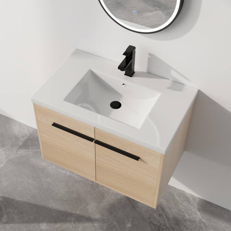 ARTCHIRLY 16/20/24/30/36 Inch Bathroom Vanity With Sink, Floating Bathroom Vanity With Soft Close Door