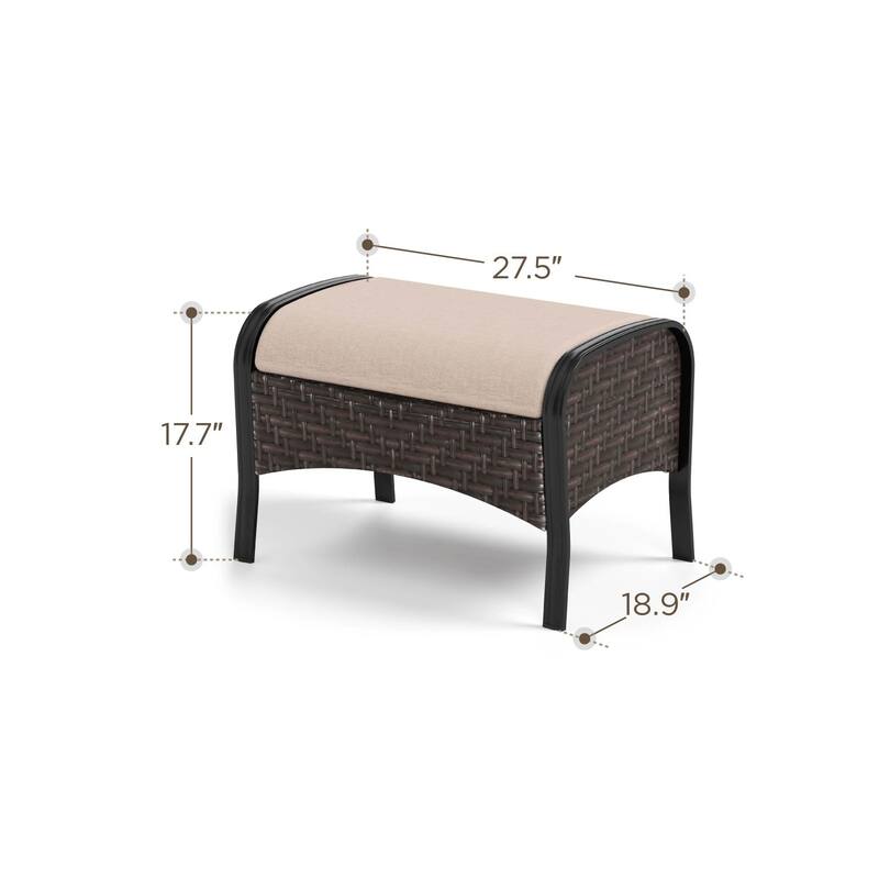 MAISON ARTS 4-Piece Rattan Wicker Patio Furniture Set with Swivel Chairs, Metal Frame & Coffee Table for Outdoor Spaces