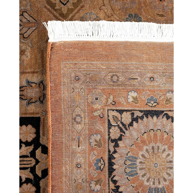 Overton Hand Knotted Wool Vintage Inspired Modern Contemporary Overdyed Brown Area Rug - 8' 3" x 10' 2"