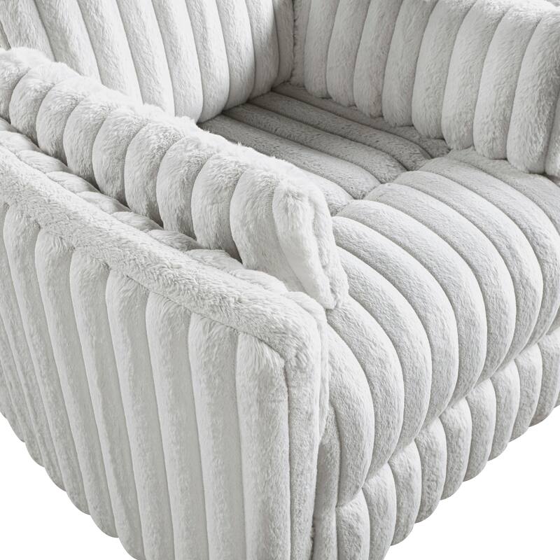 Pendu Corduroy Swivel Glider Manual Reclining Chair