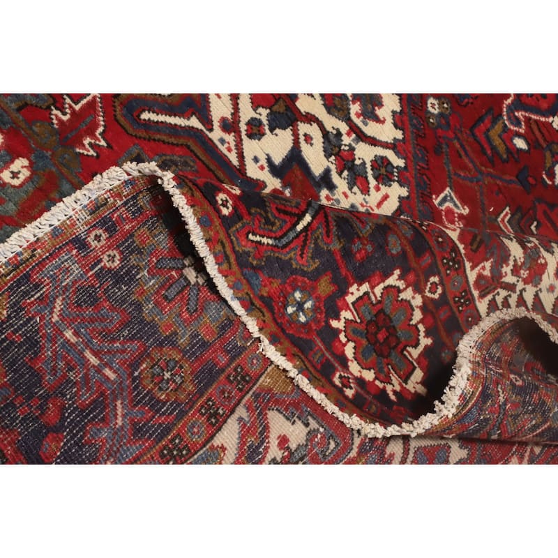 Hand Knotted Oriental 100% Wool Carpet Traditional Medallion Red Heriz Area Rug - 12' 7'' X 9' 8''