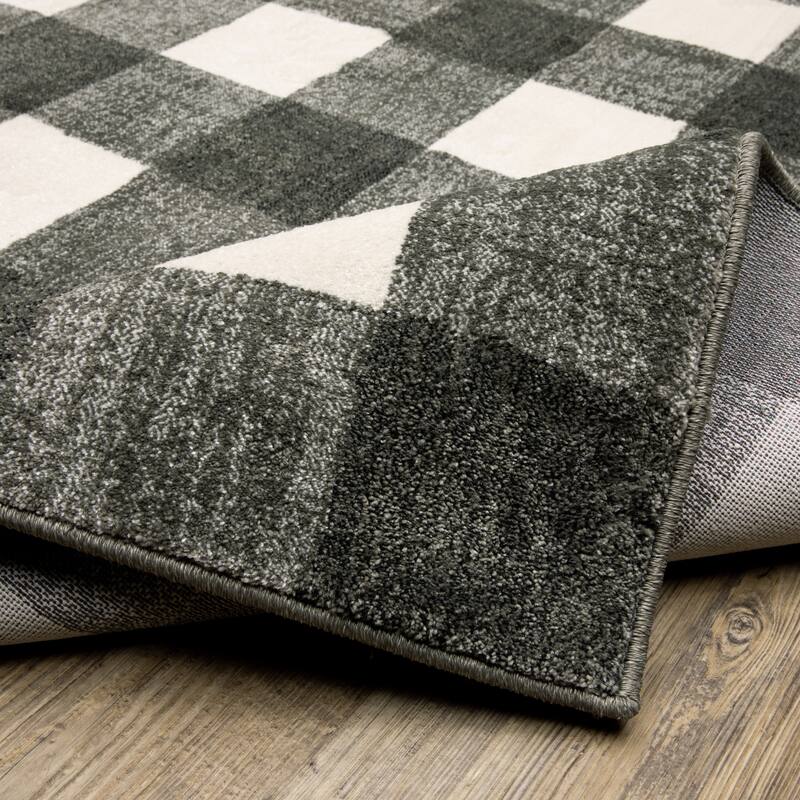Arwen Distressed Gingham Plaid Area Rug