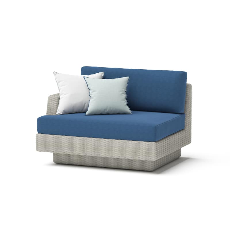 Portofino Comfort 5 Piece Sunbrella Outdoor Patio Sectional Fire Seating Set