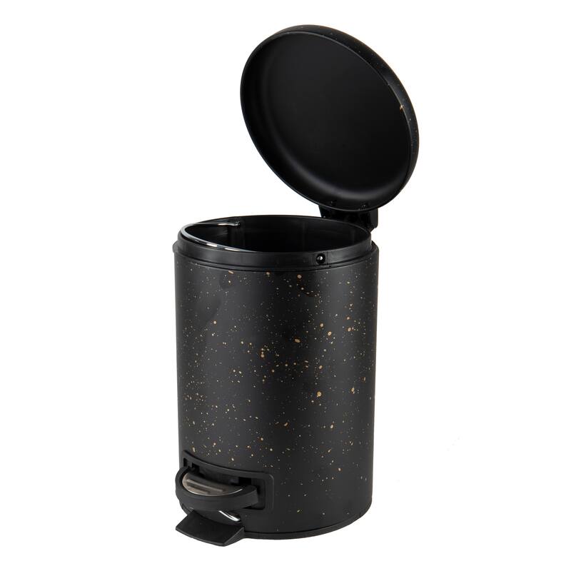 Elle Décor 2 Pack Speckled Design 3 Liter Step Bin with Lid Trash Can