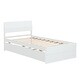 preview thumbnail 7 of 7, Twin Size Bed with Trundle Bed, Wooden Platform Bed Frame with Headboard and Twin Size Trundle Bed, for Girls Boys Teens Adults