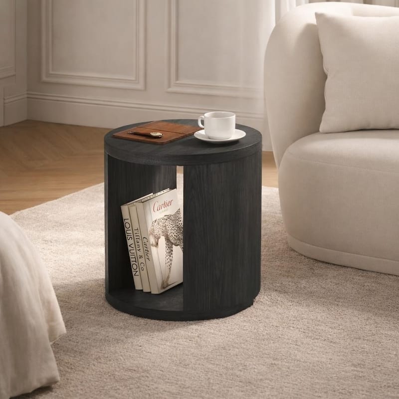 Manhattan Comfort Alure 20" End Table - Charcoal