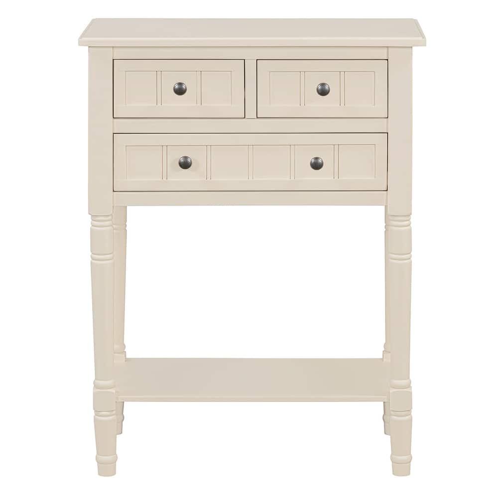 Narrow Console Table, Farmhouse Entryway Table, Living Room Slim Sofa Table with 3 Storage Drawers and Bottom Shelf