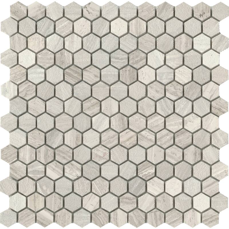 Emser Tile Marble - 12" x 12" Hexagon Geometric Mosaic Wall Tile -